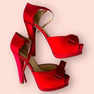 Red Betsey Johnson platform heels